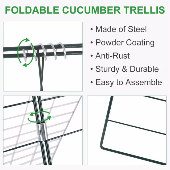 Garten-Wandgitter aus Metall, pulverbeschichtete Drahtgeflechtplatten zum Klettern auf Gurken