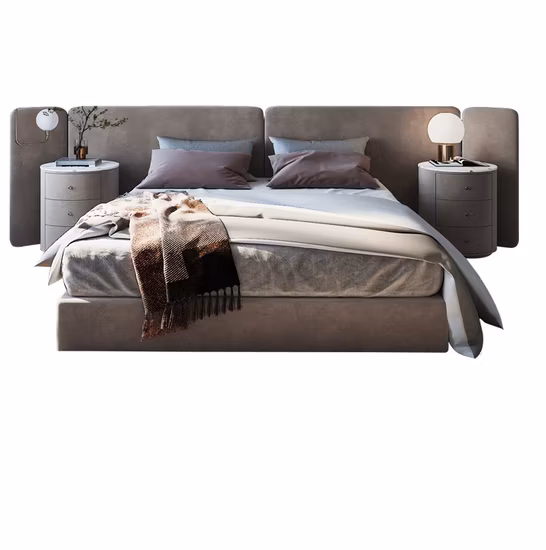 Wholesale High Grade Quality Reinforce Thick Padded Hotel Upholstered Bed Frame