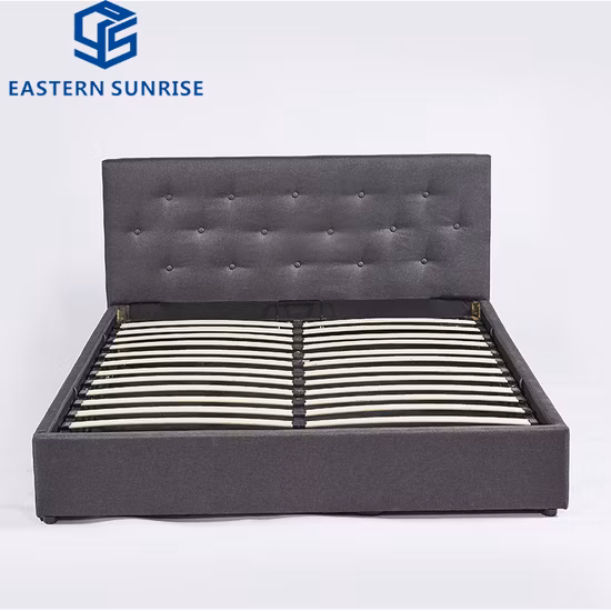 Simple Style Bedroom Furniture Fabric Leather Velvet Storage Bed Frame