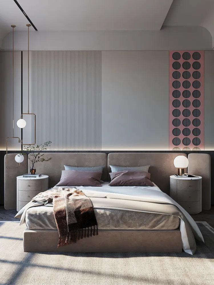Wholesale High Grade Quality Reinforce Thick Padded Hotel Upholstered Bed Frame