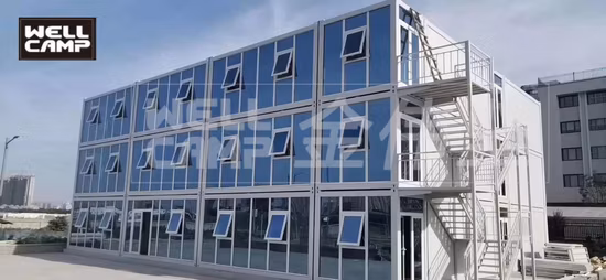Luxuriöses Flat-Pack-Container-Hotel mit verzinkter Stahlkonstruktion und Glaswand